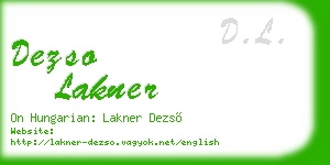 dezso lakner business card